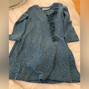 Euc deux par deux girls teal sweater dress size five-